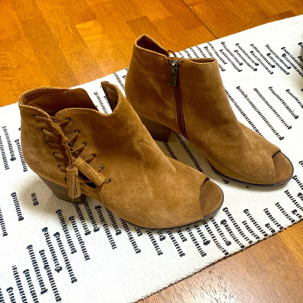 Franco Fortini Ramone Peep Toe Boho Leather Bootie